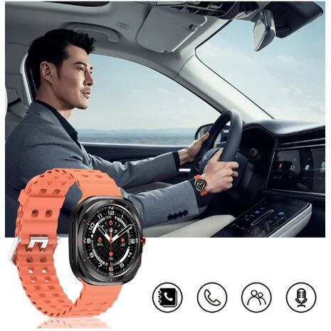 שעון חכם עם GPS ‏דגם Watch 7 Ultra בגודל 49 מ"מ עם עמידות למים בתקן IP68. שעון ספורט. שעון חכם עם פונקציית שיחות בלוטות', לגברים ולנשים, עם מסך בגודל ‎1.52‎ אינץ'.